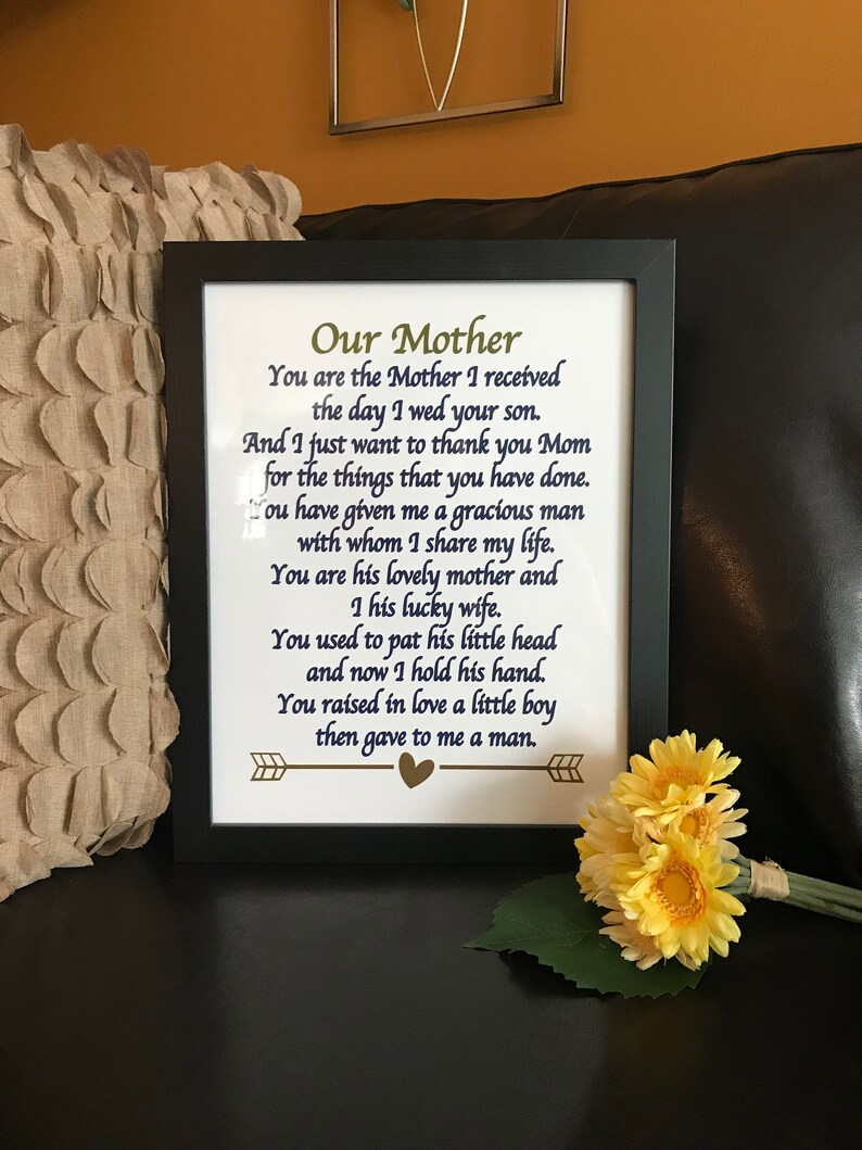 Mother-in-law Gift You Are the Mother I Received the Day I Wed - Etsy
