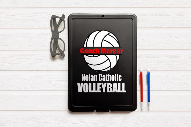 Volleyball Coach gift personalized volleyball Clipboard with Name, Volleyball player team gift idea, custom clear or storage clipboard case image 2