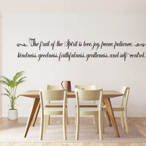 Fruits of the Spirit decal, The fruit of the spirit is love, joy, peace, patience, Christian wall decal, Church decal, Scripture decal