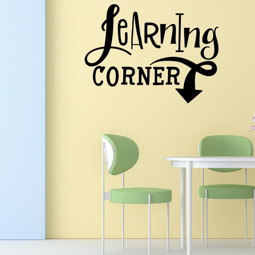 Study Corner Sticker Learning Corner Vinyl Decal - Educational Wall Sticker for Classrooms ...