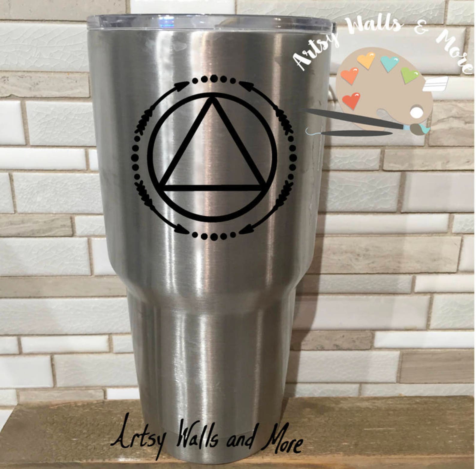 AA Symbol Stainless Tumbler With Decal like a Yeti Cup Etsy
