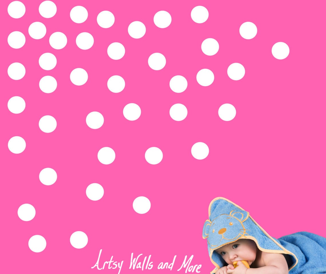 Large Polka Dot Vinyl Decals Stickers Polka Dot Wall Small Etsy