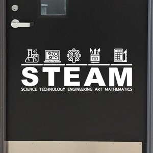 STEAM Decal, STEAM classroom decal, Science classroom decal, Science symbols decal, Math decal, Technology Classroom decal, Art teacher