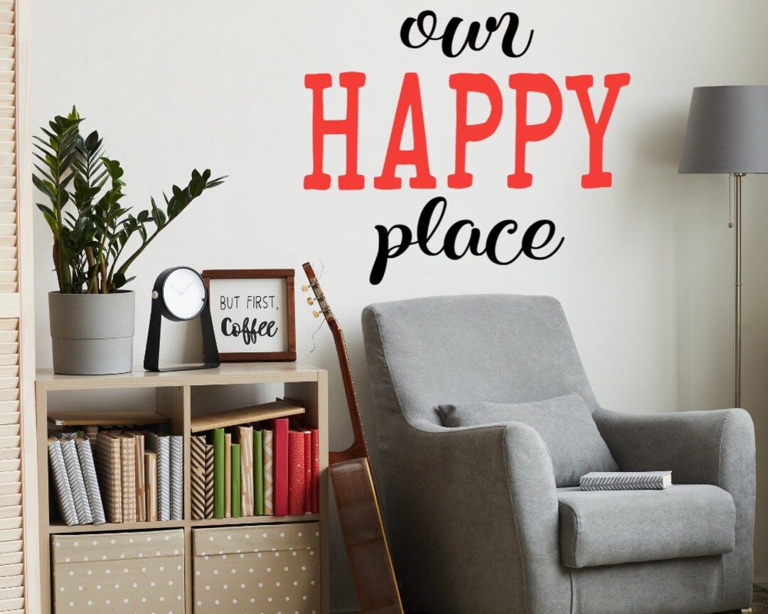 Our Happy Place Wall Vinyl Decal, Classroom Door Decal, Reading Corner