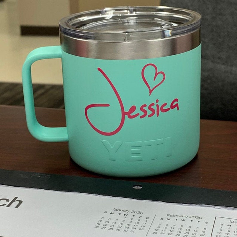 Vinyl Decal NAME on Yeti Cup Monogram Name Vinyl Decal Any Etsy