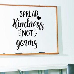 Spread kindness not germs decal, School nurse decor, Nurse clinic wall decal, Back to School decorations for school nurse image 1