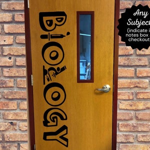 Biology decal, Biology Teacher, Classroom door Decal for Biology classroom, back to school door decal, Science teacher
