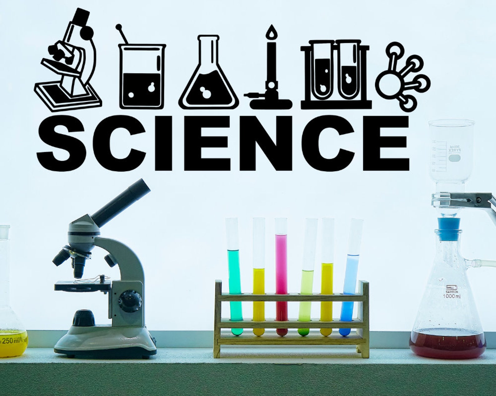 Science Decal, Science Symbols Decal, Science Classroom Door Decal ...