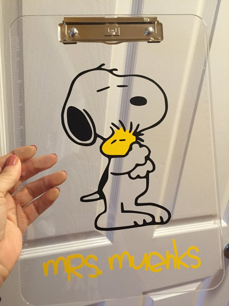 Snoopy Woodstock Gift Clipboard Teacher Appreciation gift , Teacher gift, Teacher Appreciation Snoopy Fan Gift, clear or storage clipboard image 2