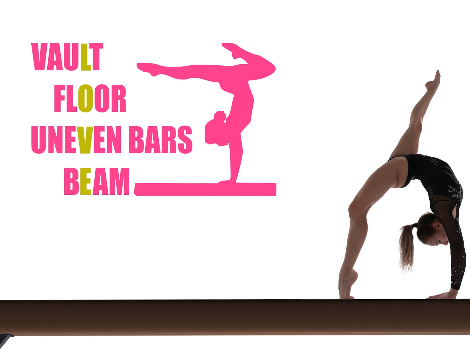 Gymnastics Wall Decal Quote vault Floor Uneven Bars Etsy