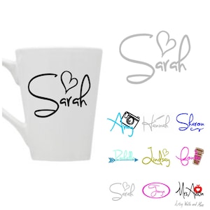 vinyl DECAL ONLY for Any word or NAME decal sticker for Coffee mug/Cup monogram or name, Yeti cup vinyl decal, laptop/Mac decal, car window