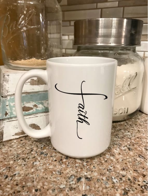 11oz Ceramic Coffee Tea Mug Glass Cup Keep Calm and Trust God Cross 
