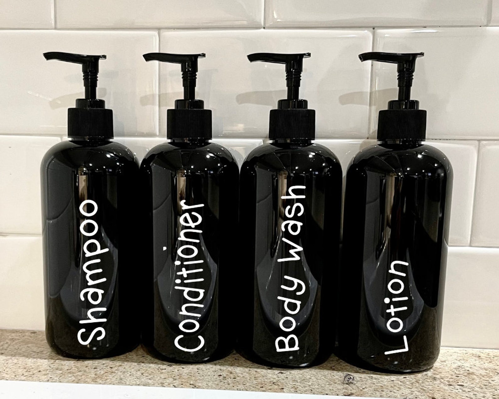 Black Shampoo and Conditioner Bottles Black Plastic Bottles Etsy