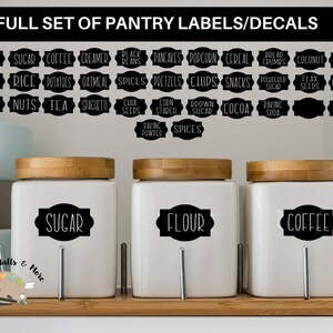 Pantry Labels, Canister labels, Kitchen storage container decals