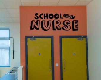 School nurse decal, school nurse's office door, school nurse clinic decal, Nurse clinic door decoration