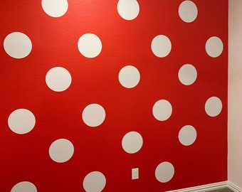 Large Polka dot vinyl decals stickers, Polka dot wall, Small to extra large polka dot circle vinyl decals, Polka dot nursery accent wall