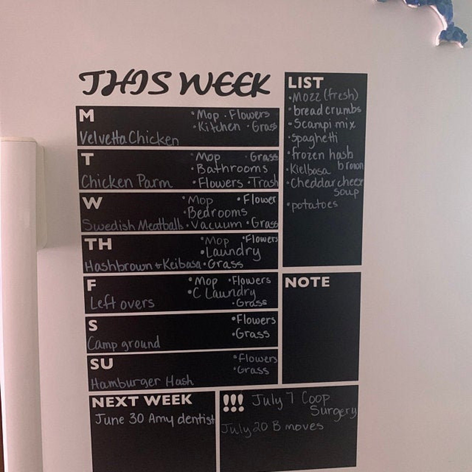 SALE Chalkboard Decal Chalkboard Menu Weekly Planner Decal - Etsy