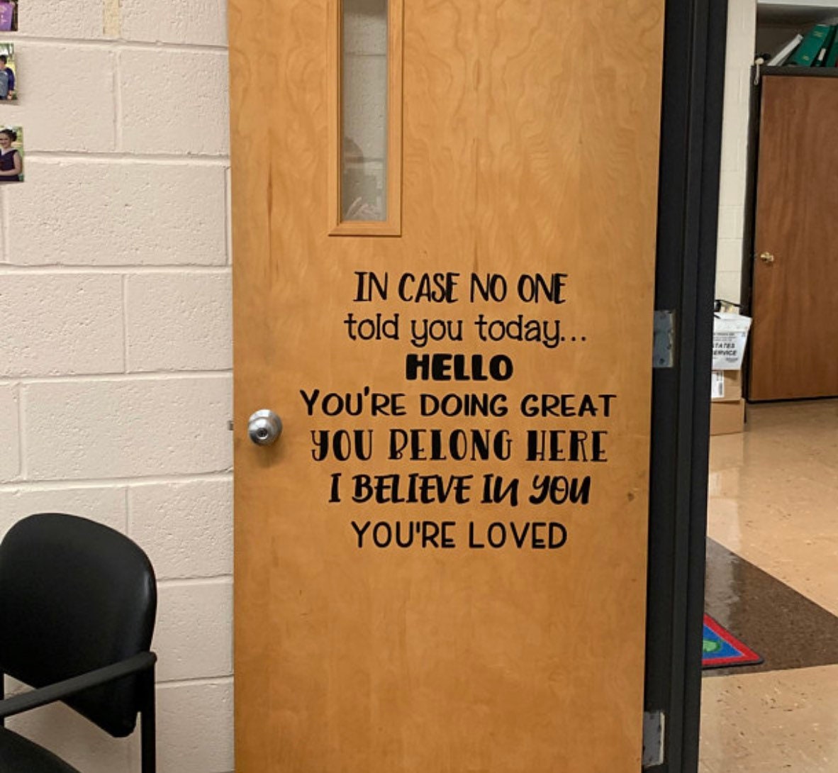 Classroom Door Decal Decor Positive Affirmations in Case No 