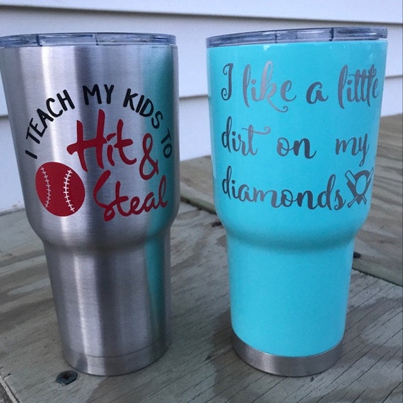 I teach my kids to hit and steal baseball Yeti Cup vinyl decal Sticker, baseball mom decal, Baseball Car Window decal, laptop/ Mac decal