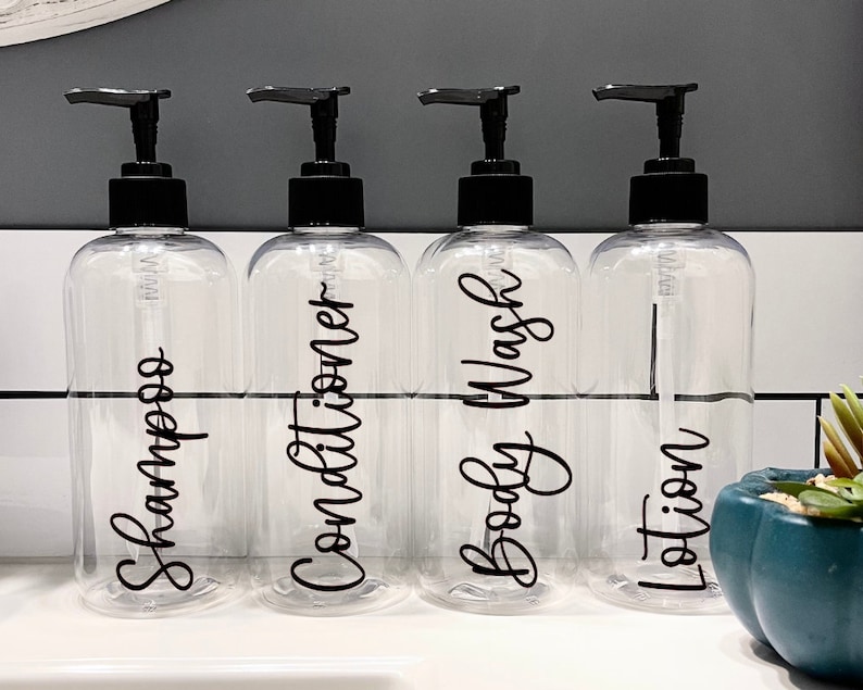 Refillable Clear Shampoo and Conditioner Bottles Clear Etsy