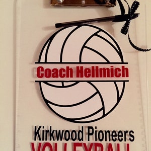 Volleyball Coach gift personalized volleyball Clipboard with Name, Volleyball player team gift idea, custom clear or storage clipboard case image 3