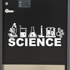 Science Decal, Science symbols decal, Science classroom door decal, Science tools decal, Science teacher decal