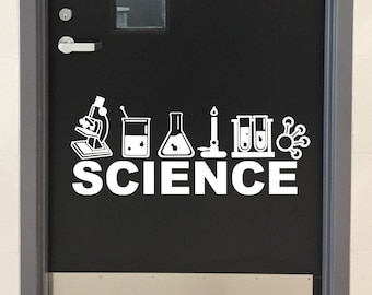 Science Decal, Science symbols decal, Science classroom door decal, Science tools decal, Science teacher decal