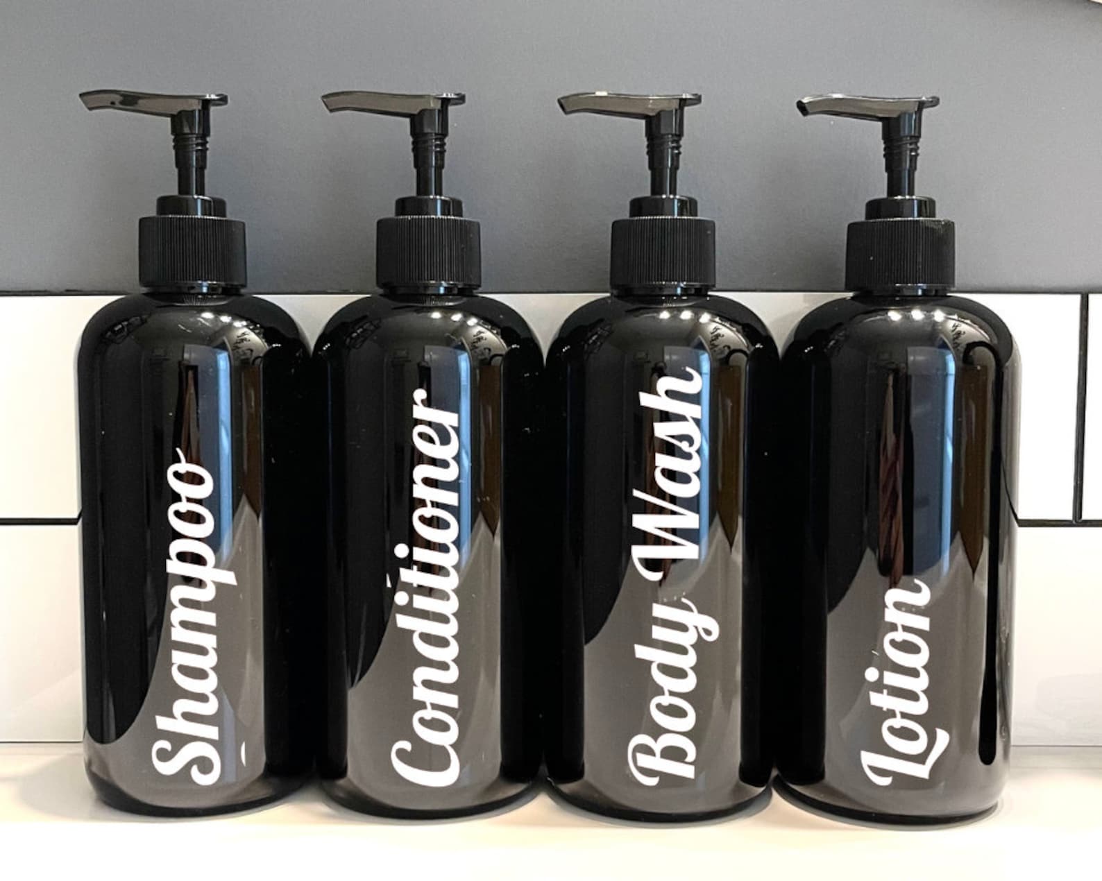 Black Shampoo and Conditioner Bottles Black Plastic Bottles Etsy
