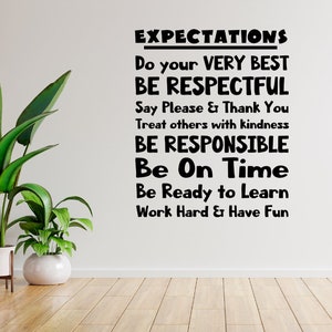 Expectations decal, Classroom Rules, School decor, classroom door decor, Be your best, Work Hard and Have Fun decal