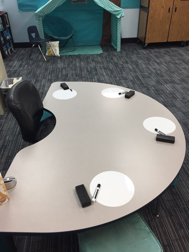 10 White Dry Erase Circle Decals Reading Table Dry Etsy