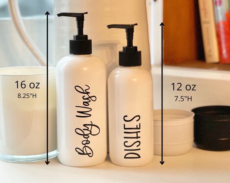 SET of 4 Refillable Plastic Bathroom Bottles With Pump Etsy