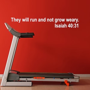 Isaiah 40:31 They Will Run And Not Grow Weary. Christian scripture wall decal Running decal for bible study area, desk, gym