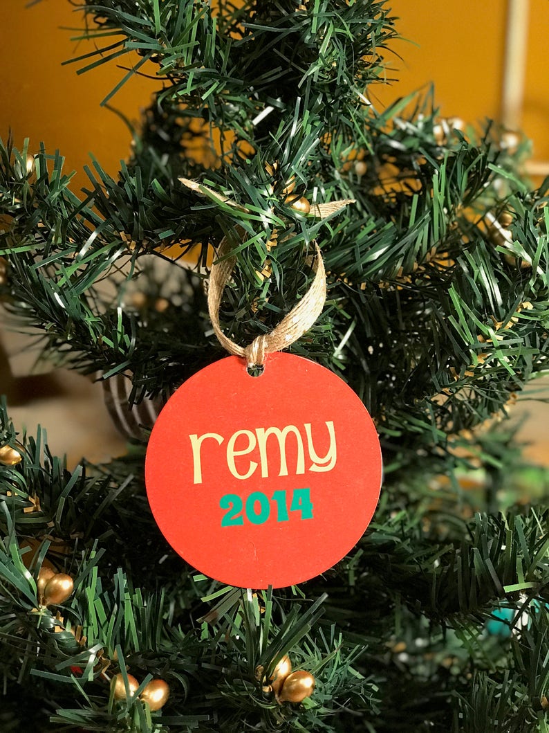 Pet dog cat Christmas personalized photo ornament with name and year Custom animal Christmas ornament w picture year personalized ornament