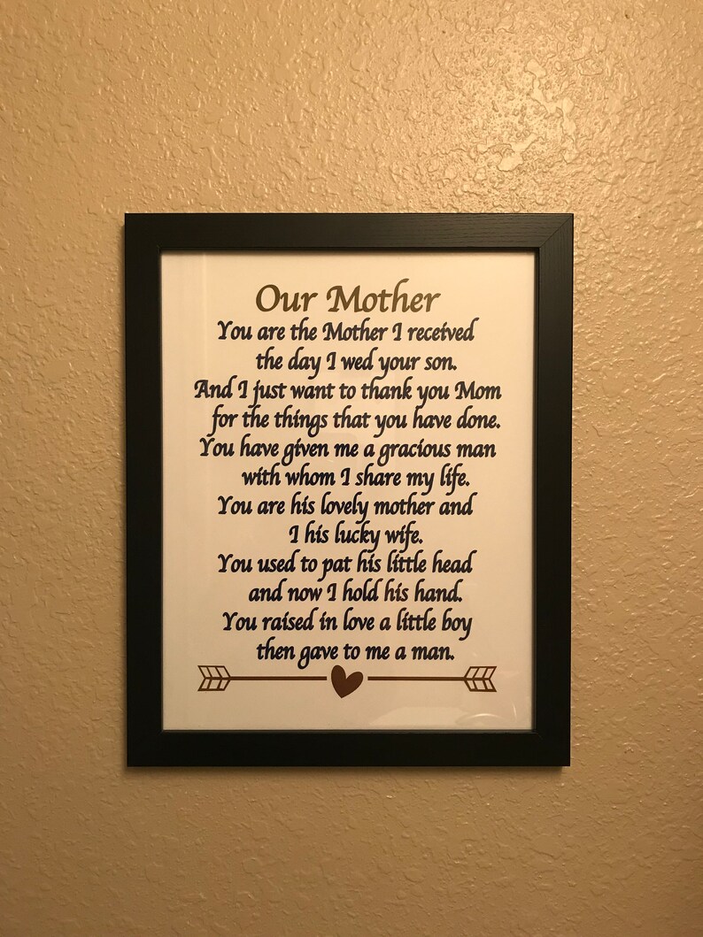 Mother-in-law gift You are the Mother I received the day I wed your son Mother of the groom gift, Mother's Day gift Mother Christmas gift image 3