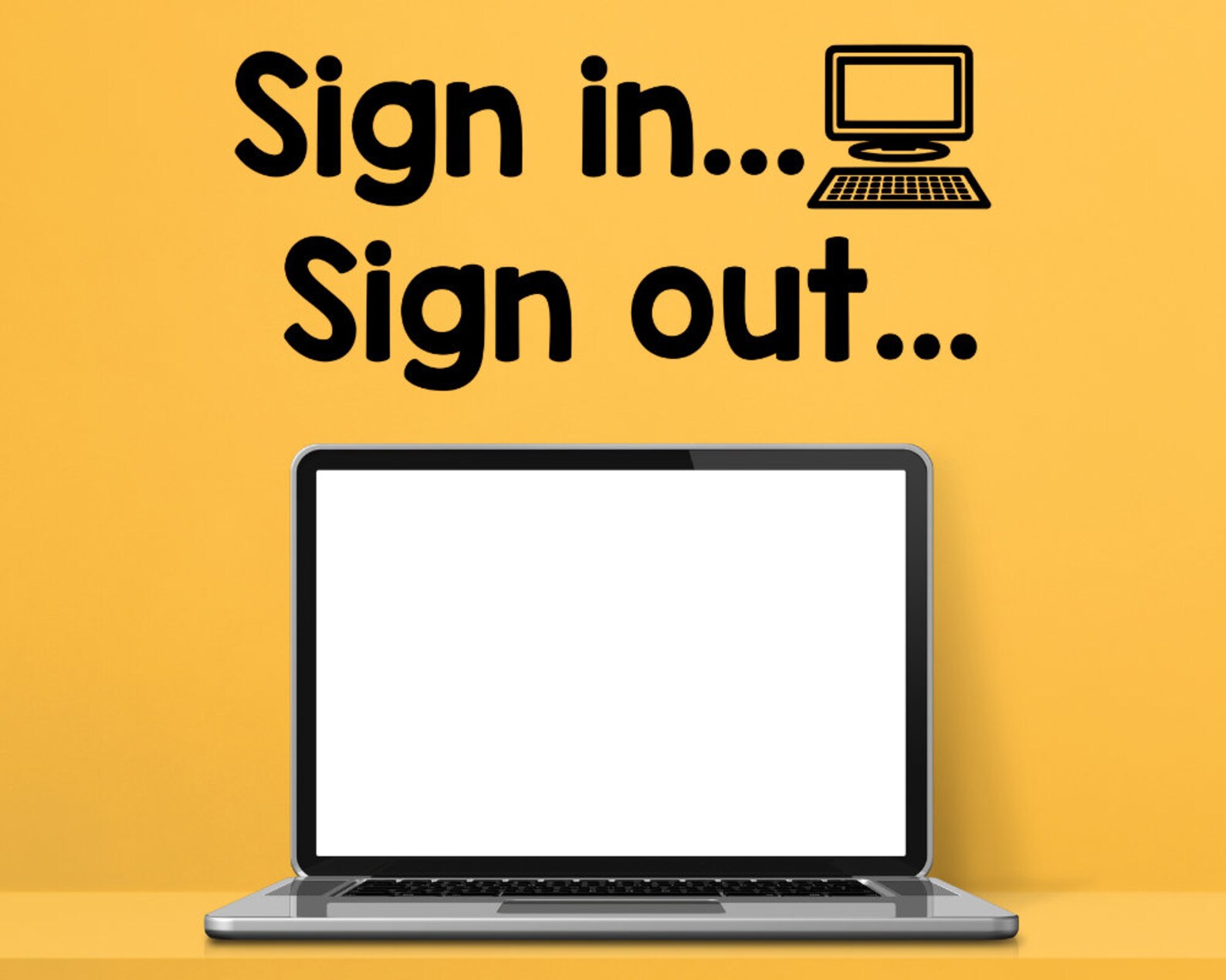 Computer Lab Decal, Sign in Sign Out Decal, Sign in Computer, Time ...