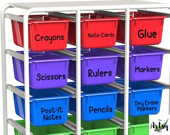 Classroom labels | Classroom Storage labels | Cubby decals | Office labels | Storage Bin Decals | Classroom Organization | school decor