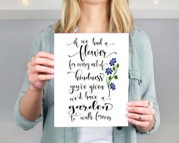 Garden Quote Wall Print Thank You Message 8x10 Print - Etsy