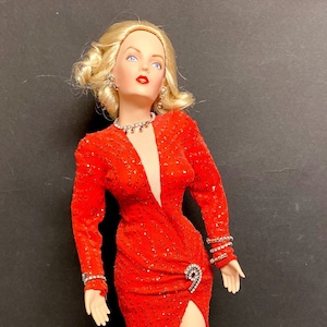Franklin Mint MARILYN MONROE 18&quot;Vinyl Doll &quot;Gentlemen Prefer Blondes&quot; Nice!