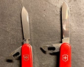 Vintage Mixed Lot (2) Swiss Made VICTORINOX Officier Suisse Pocket Knives