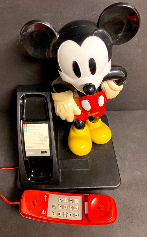 Vintage Mickey Mouse Telephone, Push Button Walt Disney Company AT&T