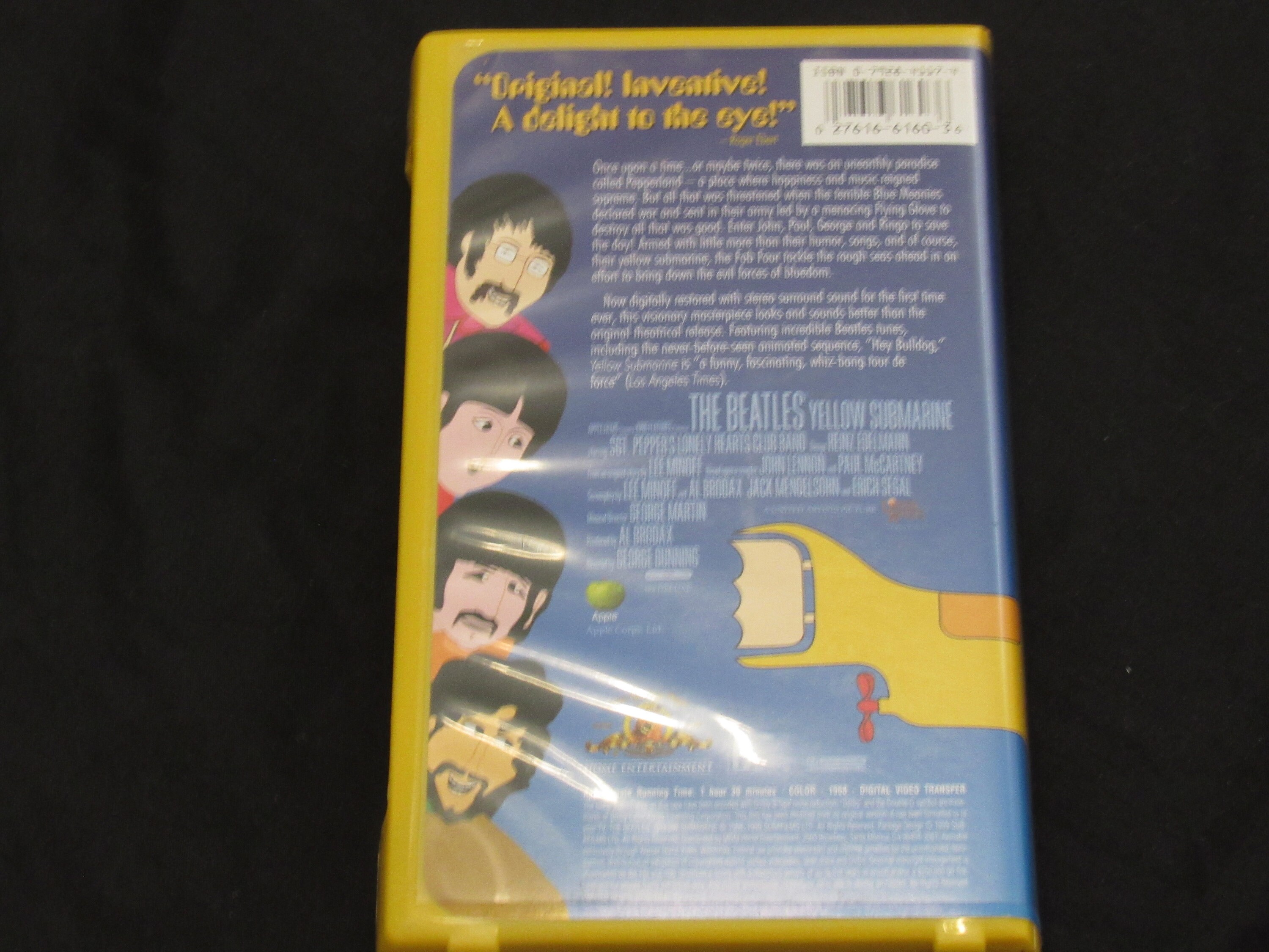 Vintage 1999 the BEATLES: Yellow Submarine VHS Tape Yellow