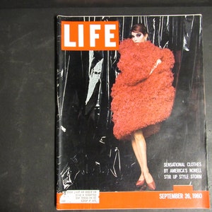 Revista Vintage LIFE, 26 de setembro de 1960 Roupas sensacionais de NORELL STIR