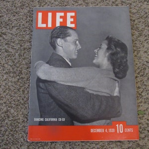 Vintage LIFE Magazine December 4, 1939 California Co-Ed Cover, Ads Much More!