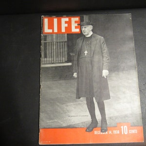 Vintage LIFE Magazine December 14, 1936 Archbishop Of Canterbury ADS & More!