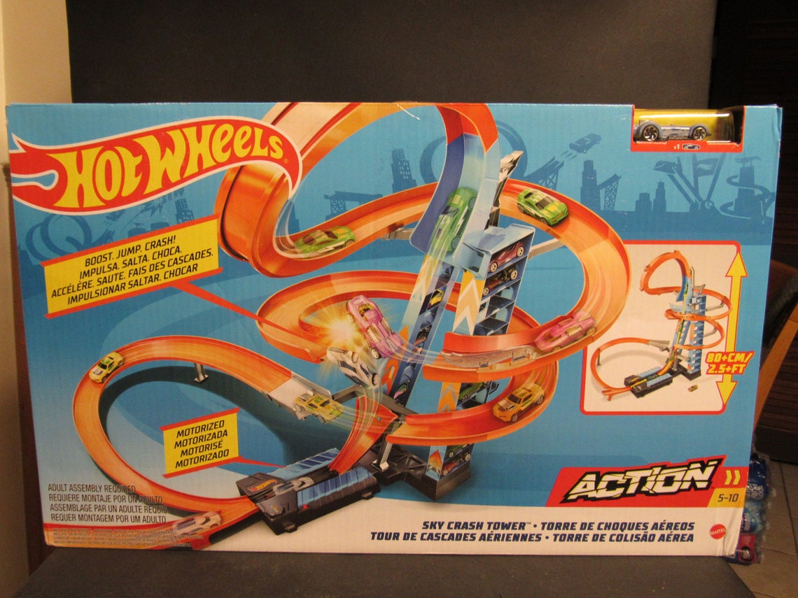 Collectible HOT WHEELS Sky Crash Tower Track Set Kids Etsy