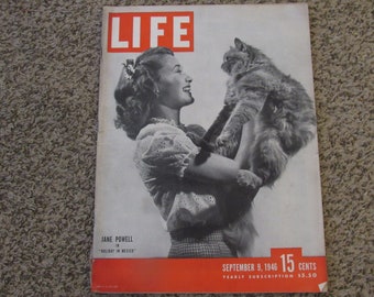 Vintage LIFE Magazine September 9, 1946 JANE POWELL Cover, Ads Much More