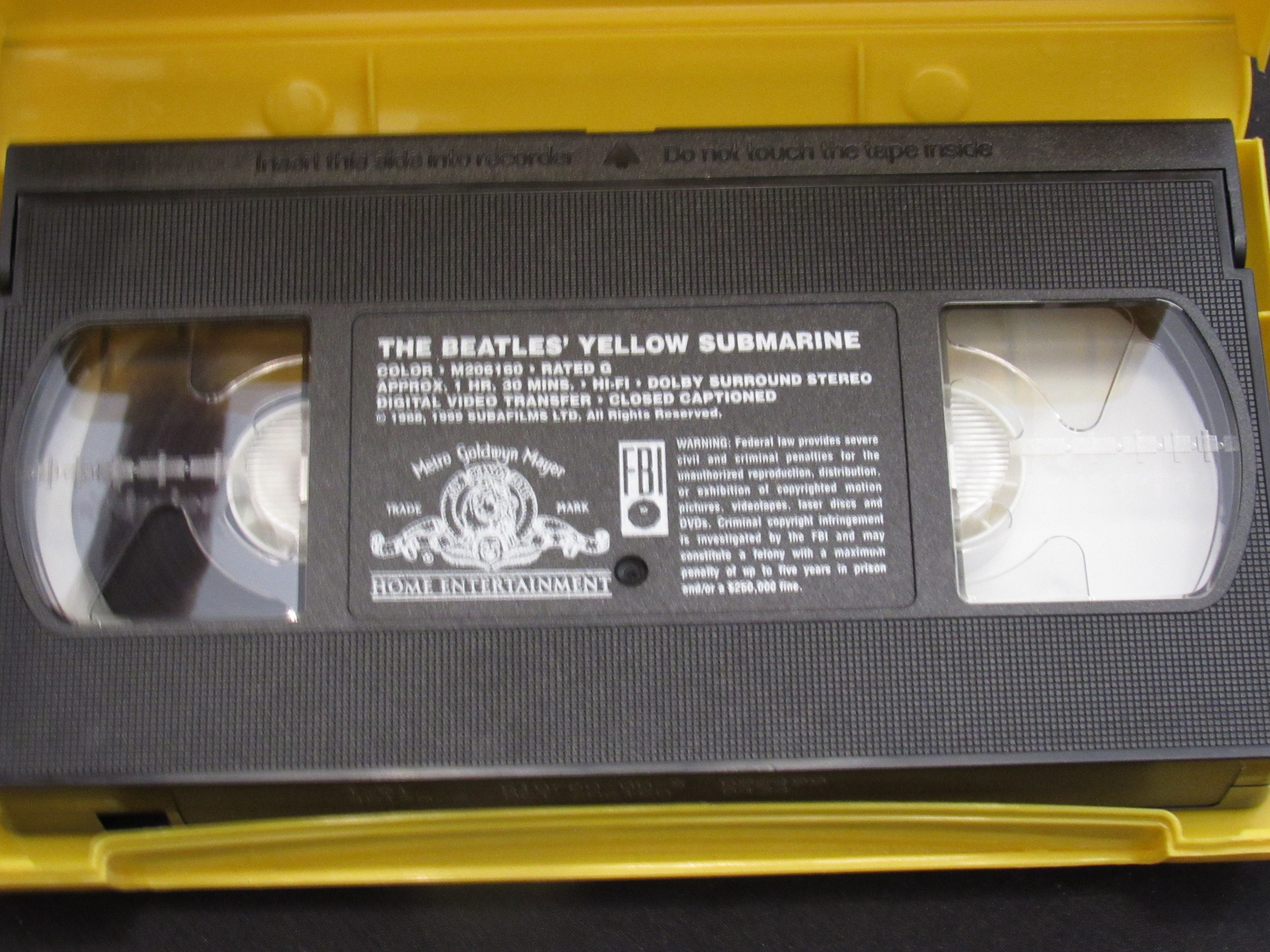 Vintage 1999 the BEATLES: Yellow Submarine VHS Tape Yellow