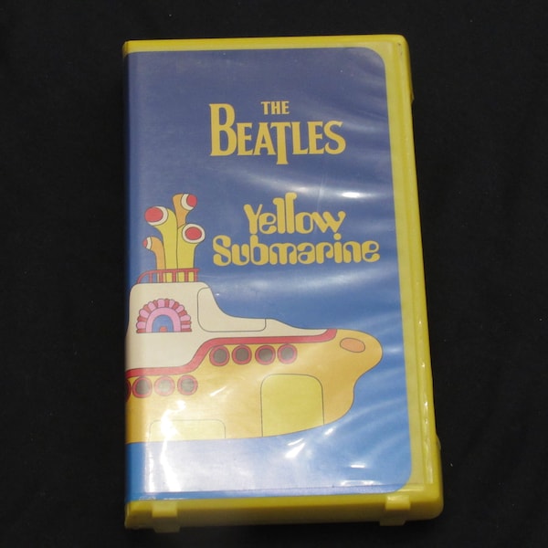 Vintage 1999 The BEATLES: Yellow Submarine VHS Tape Yellow Compact Clamshell