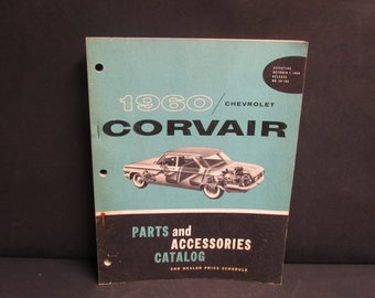 vintage 1960 Chevrolet CORVAIR Catalogue de pièces et accessoires