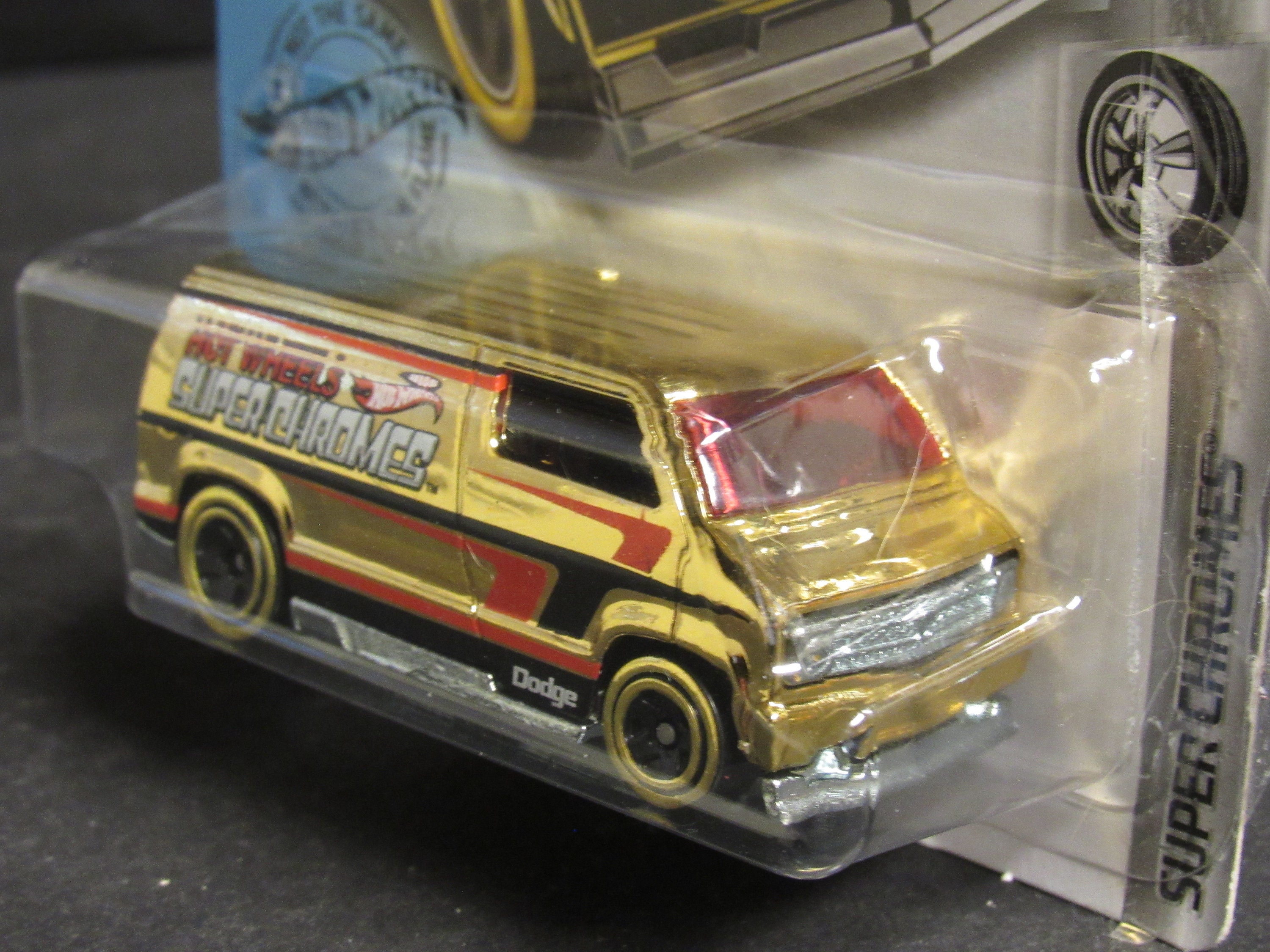 Collectible Hot Wheels Gold chrome Custom 77 DODGE Van Super
